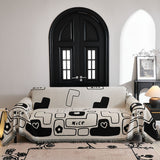 Sofa Throw – Cartoon Print – Ivory Cream