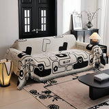 Sofa Throw – Cartoon Print – Ivory Cream