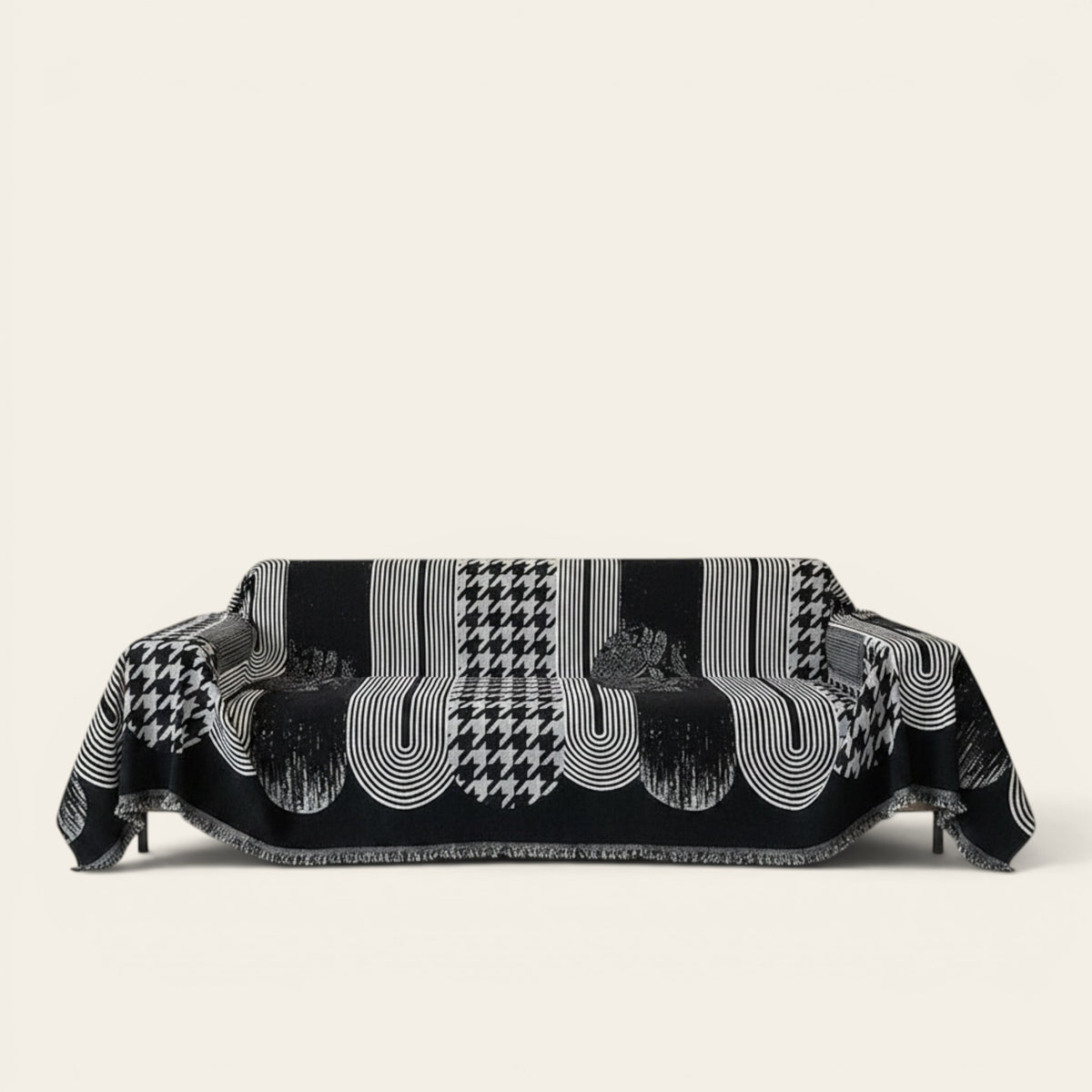 Sofa Throw – Cat Print – Ink Black