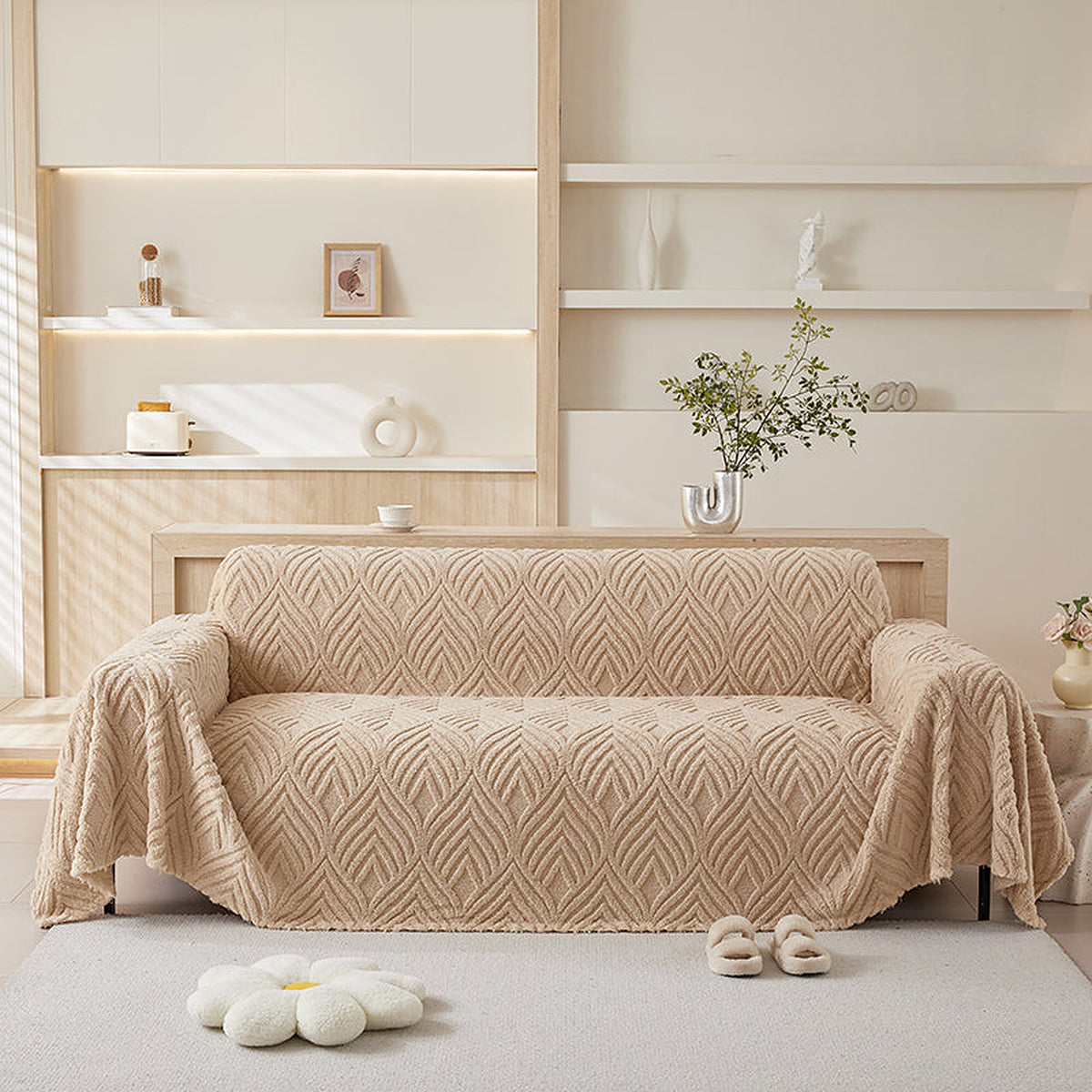 Sofa Throw – Chenille – Bouclé Sand