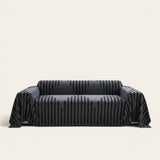 Sofa Throw – Chenille Striped – Charcoal
