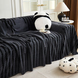 Sofa Throw – Chenille Striped – Charcoal