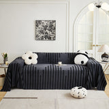 Sofa Throw – Chenille Striped – Charcoal