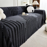 Sofa Throw – Chenille Striped – Charcoal