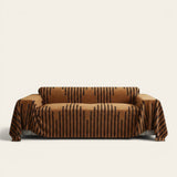 Sofa Throw – Chenille Striped – Espresso