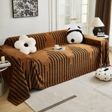 Sofa Throw – Chenille Striped – Espresso