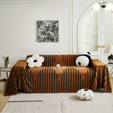 Sofa Throw – Chenille Striped – Espresso