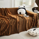 Sofa Throw – Chenille Striped – Espresso