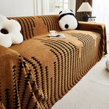 Sofa Throw – Chenille Striped – Espresso