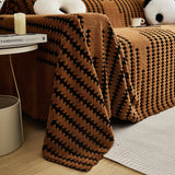 Sofa Throw – Chenille Striped – Espresso