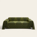 Sofa Throw – Chenille Striped – Forest
