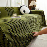 Sofa Throw – Chenille Striped – Forest