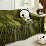 Sofa Throw – Chenille Striped – Forest