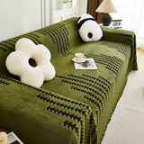 Sofa Throw – Chenille Striped – Forest