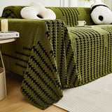 Sofa Throw – Chenille Striped – Forest