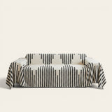 Sofa Throw – Chenille Striped – Ink Black