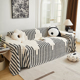 Sofa Throw – Chenille Striped – Ink Black