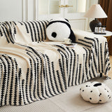 Sofa Throw – Chenille Striped – Ink Black