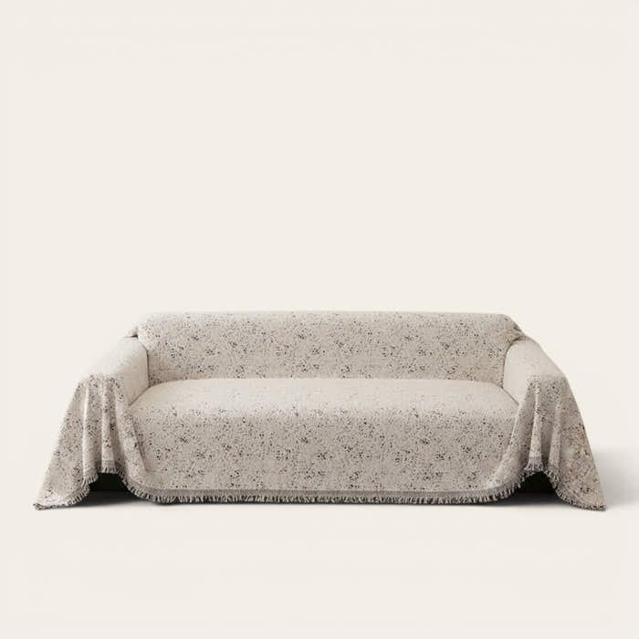 Sofa Throw – Cherry Print – Ivory Cream