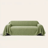 Sage Mist Corduroy sofa throw on a plain studio background, view 3