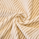 Oat Beige Corduroy sofa throw, woven texture in close-up