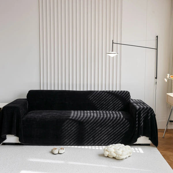 Sofa Throw – Soft Knit – Ink Black