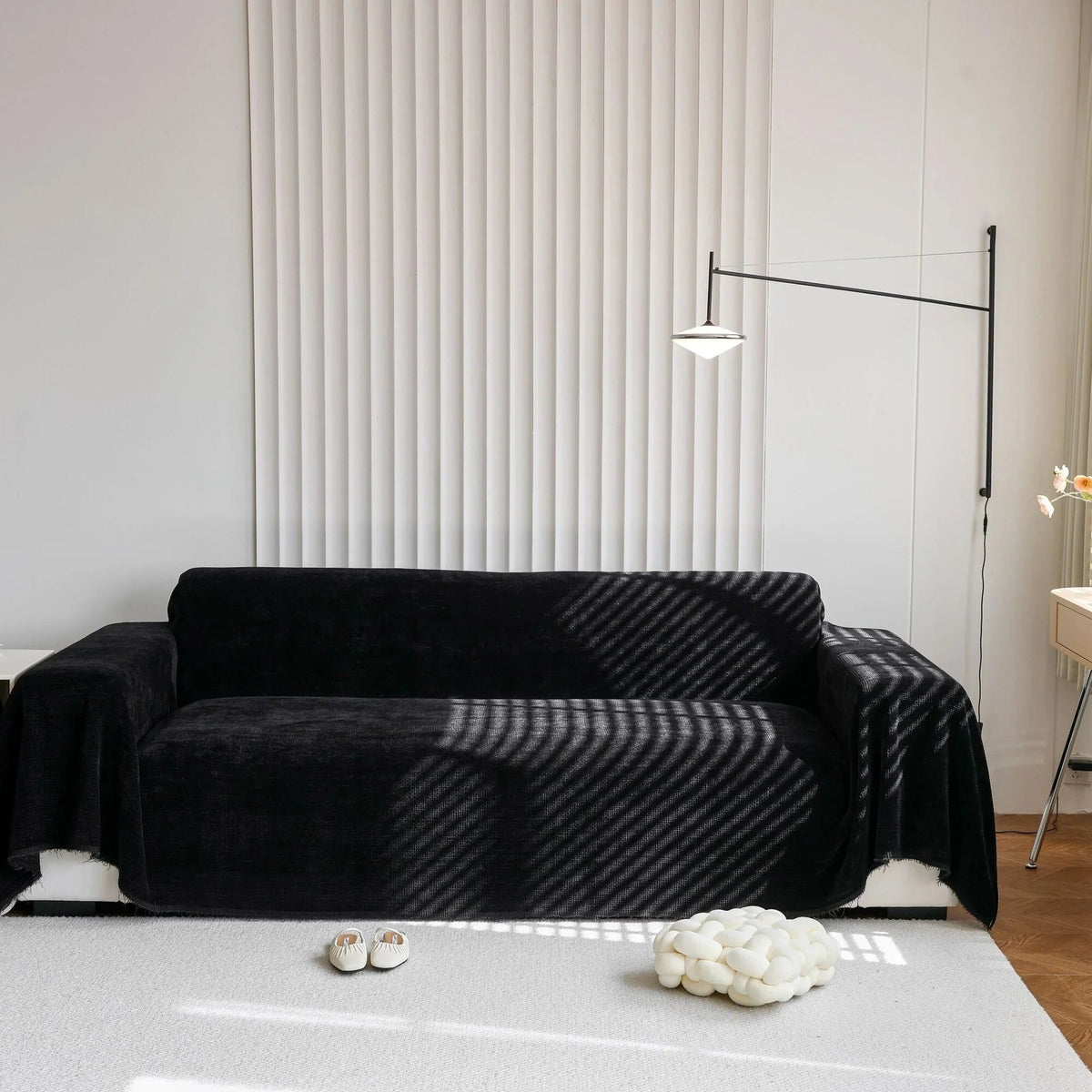 Sofa Throw – Soft Knit – Ink Black