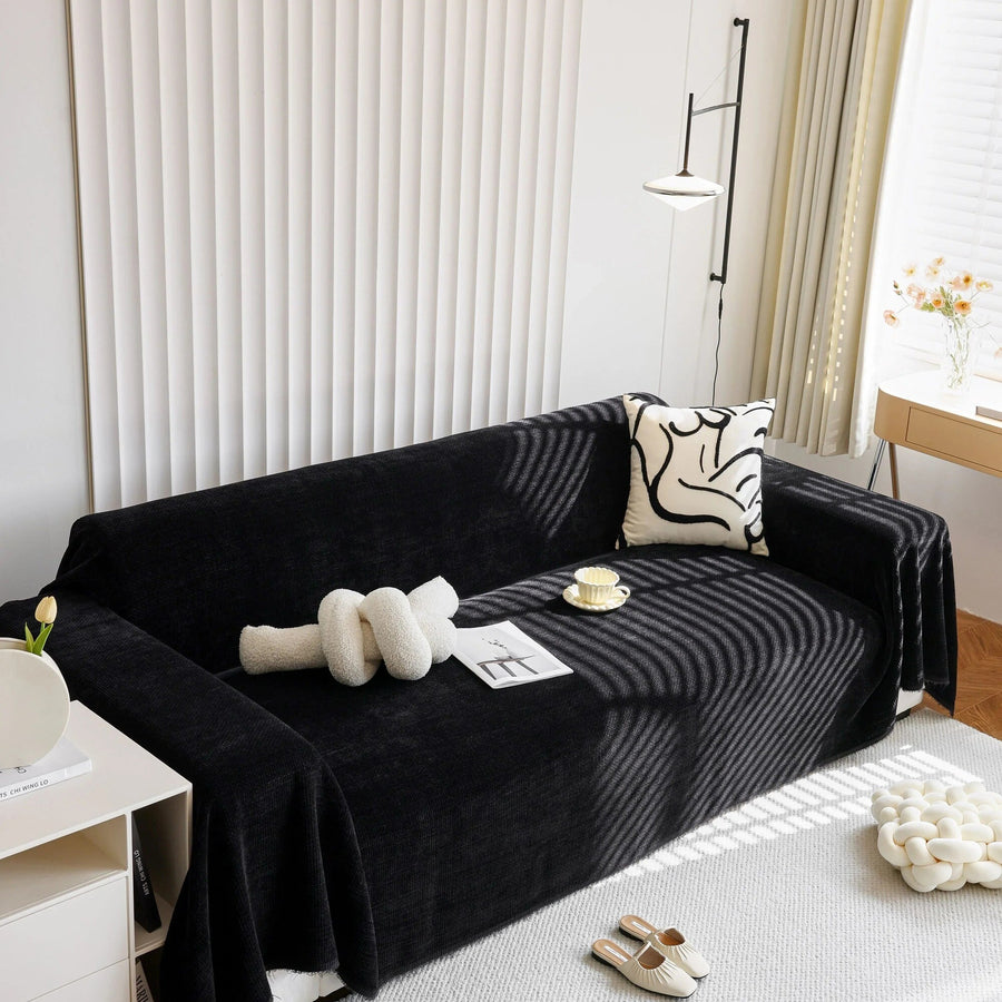 Sofa Throw – Soft Knit – Ink Black