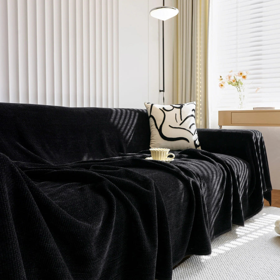 Sofa Throw – Soft Knit – Ink Black