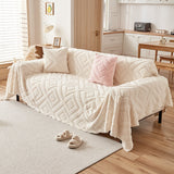 Sofa Throw – Diamond Knit – Ivory Cream