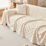 Sofa Throw – Diamond Knit – Ivory Cream