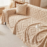 Sofa Throw – Diamond Quilted – Bouclé Sand