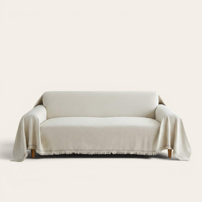 Sofa Throw – Diamond Quilted – Ivory Cream