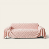 Sofa Throw – Diamond Quilted – Soft Blush