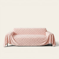 Sofa Throw – Diamond Quilted – Soft Blush