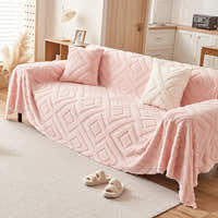 Sofa Throw – Diamond Quilted – Soft Blush