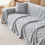Sofa Throw – Diamond Quilted – Stormy Blue