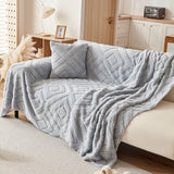 Sofa Throw – Diamond Quilted – Stormy Blue