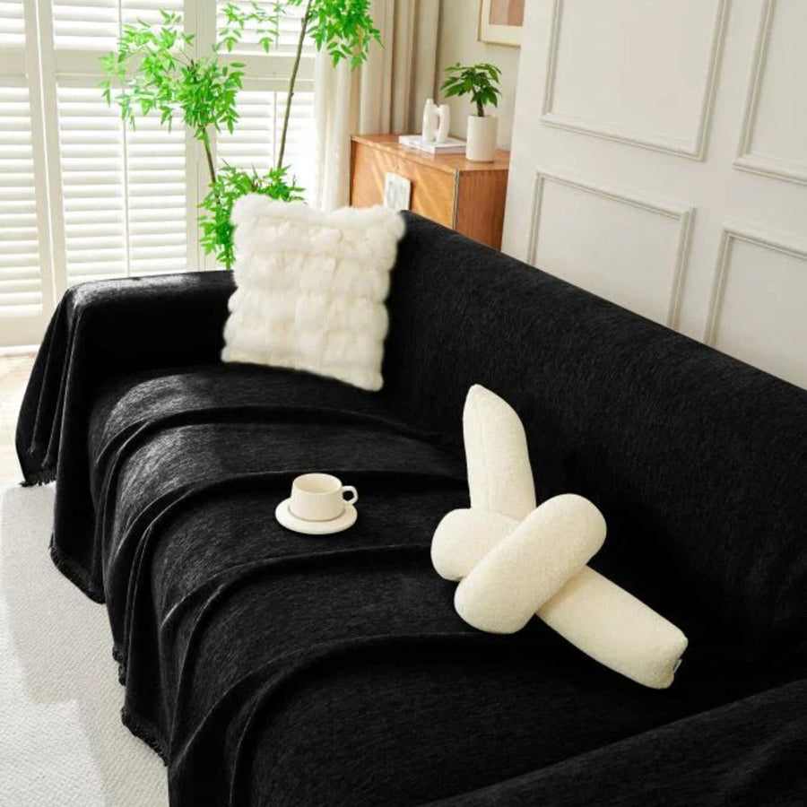 Sofa Throw – Velvet – Ink Black