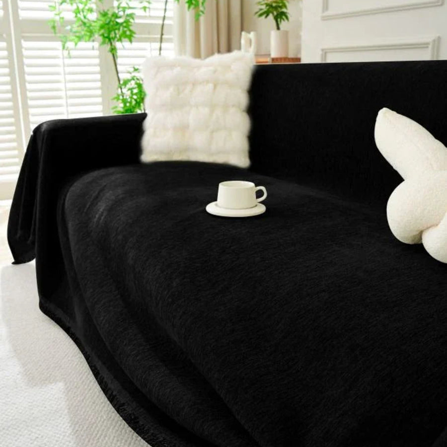 Sofa Throw – Velvet – Ink Black