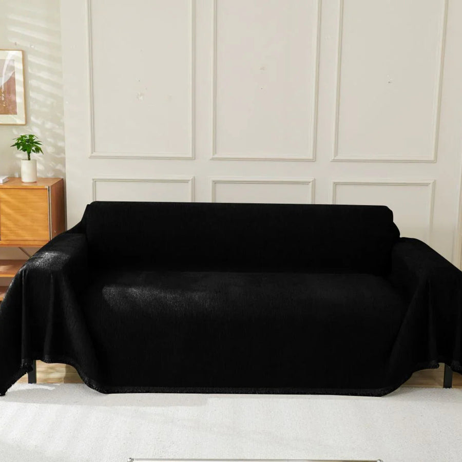 Sofa Throw – Velvet – Ink Black