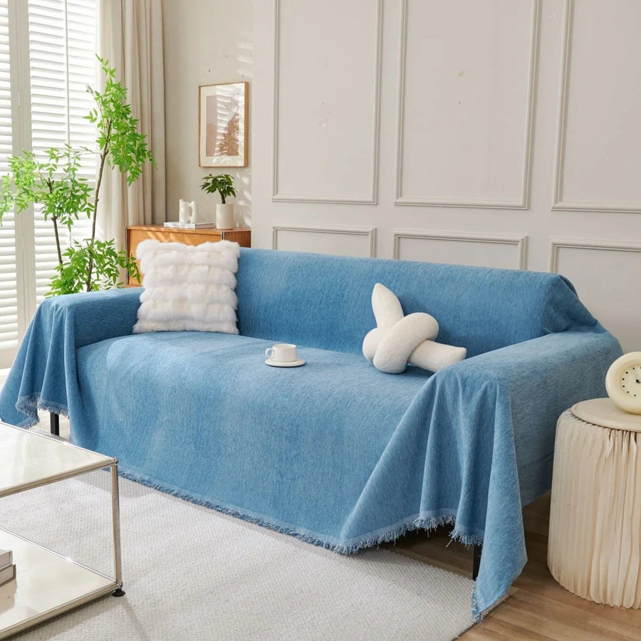 Sofa Throw – Soft Knit – Stormy Blue