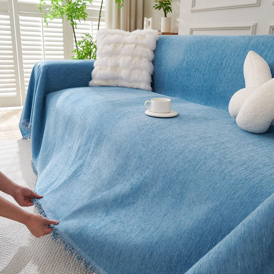 Sofa Throw – Soft Knit – Stormy Blue