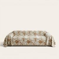 Sofa Throw – Floral Abstract – Caramel