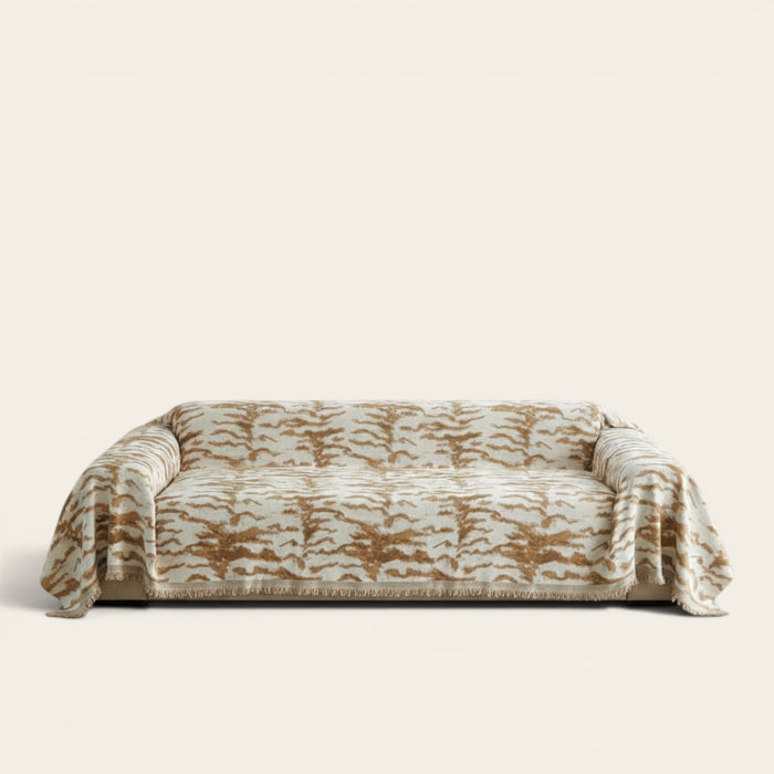 Sofa Throw – Floral Abstract – Caramel