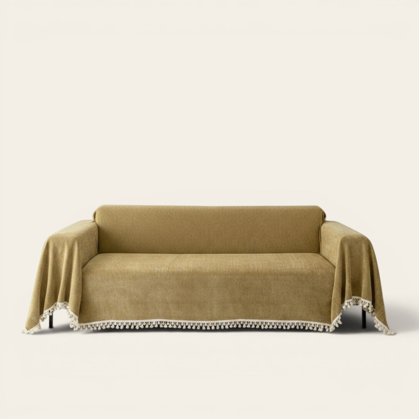 Sofa Throw – Fringed – Caramel