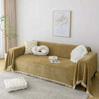Sofa Throw – Fringed – Caramel