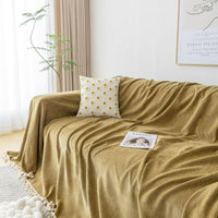 Sofa Throw – Fringed – Caramel