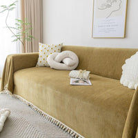 Sofa Throw – Fringed – Caramel