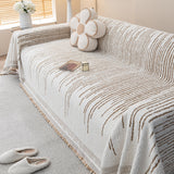 Sofa Throw – Fringed Embroidered – Ivory Cream